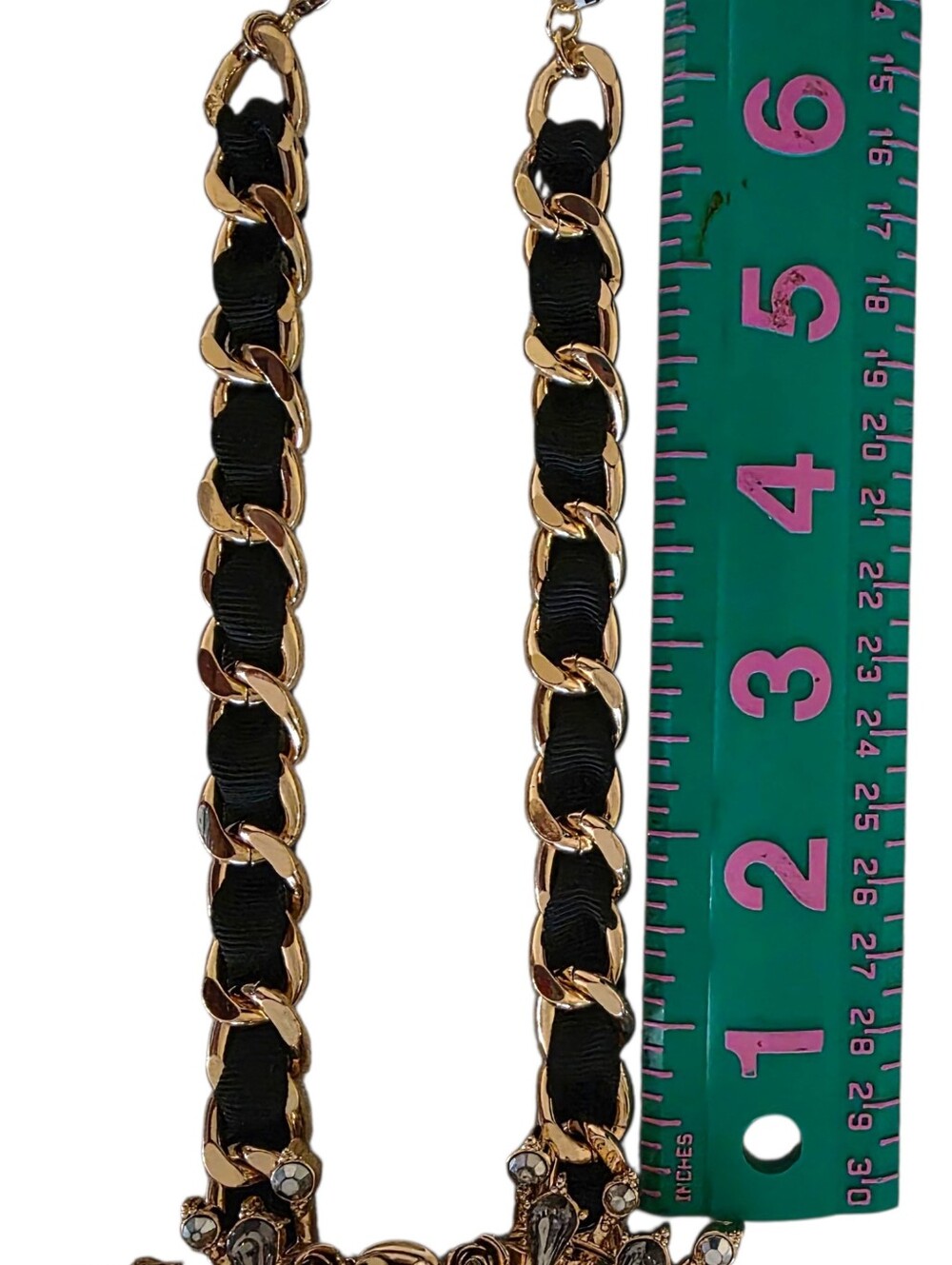 NEW Betsey Johnson Rockin Riches Heart Statement Gold Necklace Crystal Evil Eye - Picture 8 of 9